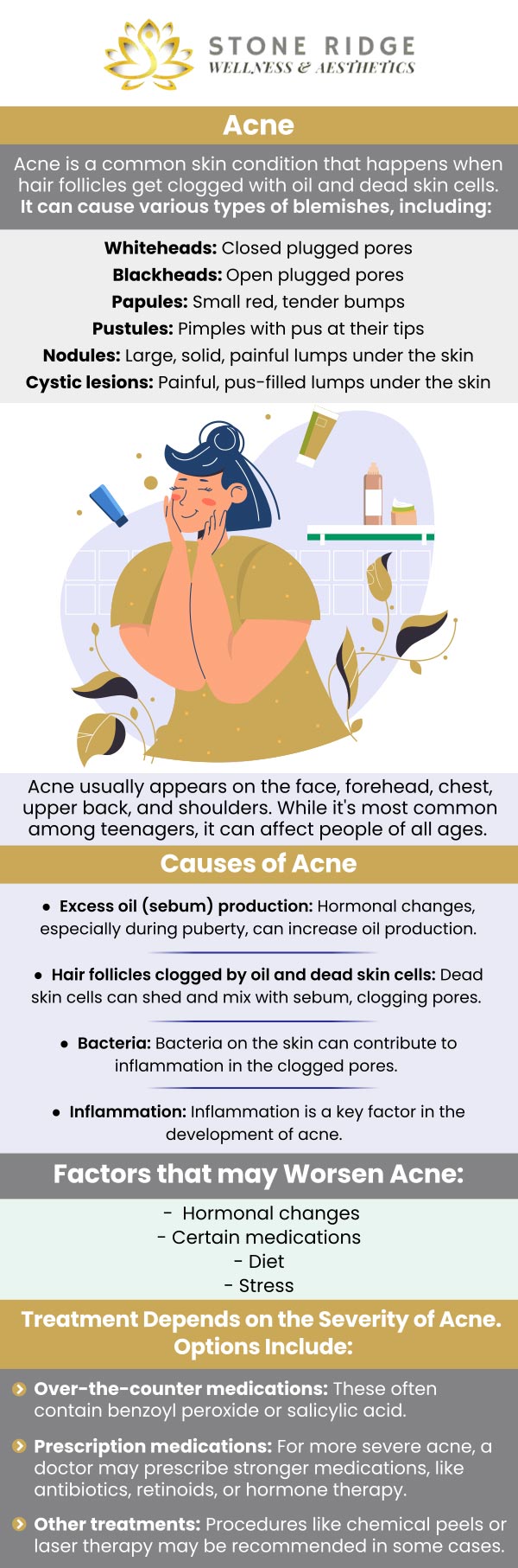 Our acne specialists at Stone Ridge Wellness & Aesthetics provide incredible acne treatments for every skin type! Achieve your acne-free goals at Stone Ridge Wellness & Aesthetics with Dr. Ria Shirsolkar, MD, MS and Emma Davis, FNP. Their team will help you achieve a more youthful and brighter look. To book your slot, contact us today or schedule an appointment online. We are conveniently located at 24560 Southpoint Dr, Suite 220, Aldie, VA 20105. Our acne specialists at Stone Ridge Wellness & Aesthetics provide incredible acne treatments for every skin type! Achieve your acne-free goals at Stone Ridge Wellness & Aesthetics with Dr. Ria Shirsolkar, MD, MS and Emma Davis, FNP. Their team will help you achieve a more youthful and brighter look. To book your slot, contact us today or schedule an appointment online. We are conveniently located at 24560 Southpoint Dr, Suite 220, Aldie, VA 20105.
