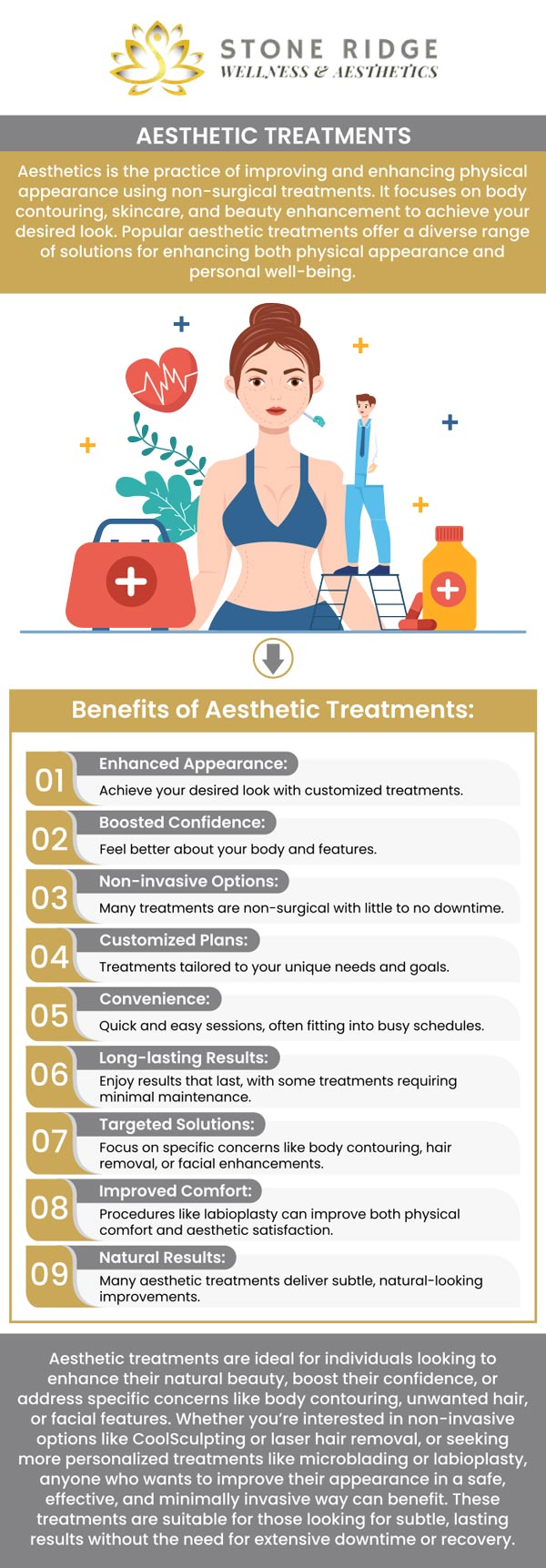 Aesthetic services enhance your natural beauty by highlighting your best features and improving skin health through personalized treatments. These services can smooth wrinkles, even skin tone, and restore youthful contours, boosting confidence while maintaining a natural look. By working with Dr. Ria Shirsolkar, MD, MS, you can achieve subtle, balanced results that complement your unique appearance. For more information, contact us or request an appointment online. We are conveniently located at 24560 Southpoint Dr, Suite 220 Aldie, VA 20105. Aesthetic services enhance your natural beauty by highlighting your best features and improving skin health through personalized treatments. These services can smooth wrinkles, even skin tone, and restore youthful contours, boosting confidence while maintaining a natural look. By working with Dr. Ria Shirsolkar, MD, MS, you can achieve subtle, balanced results that complement your unique appearance. For more information, contact us or request an appointment online. We are conveniently located at 24560 Southpoint Dr, Suite 220 Aldie, VA 20105.