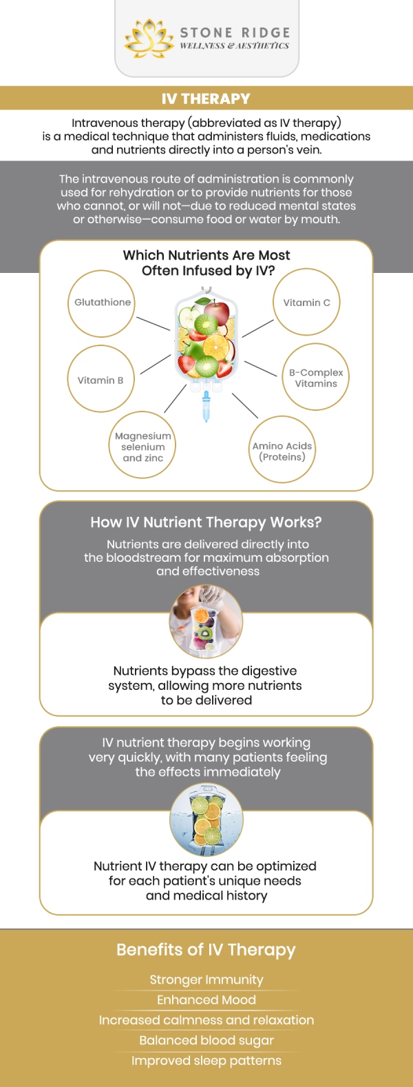 Dealing with fatigue or health issues can be challenging and affect your overall well-being. At Stone Ridge Wellness & Aesthetics, our experienced team provides exceptional IV therapy tailored to your specific needs! Experience the benefits of IV therapy with Dr. Ria Shirsolkar, MD, MS, and Emma David, FNP, as they help you achieve improved hydration, increased energy, and enhanced vitality. To schedule your session, contact us today or book an appointment online. We are conveniently located at 24560 Southpoint Dr, Suite 220, Aldie, VA 20105. Dealing with fatigue or health issues can be challenging and affect your overall well-being. At Stone Ridge Wellness & Aesthetics, our experienced team provides exceptional IV therapy tailored to your specific needs! Experience the benefits of IV therapy with Dr. Ria Shirsolkar, MD, MS, as she can help you achieve improved hydration, increased energy, and enhanced vitality. To schedule your session, contact us today or book an appointment online. We are conveniently located at 24560 Southpoint Dr, Suite 220, Aldie, VA 20105.